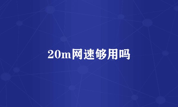 20m网速够用吗