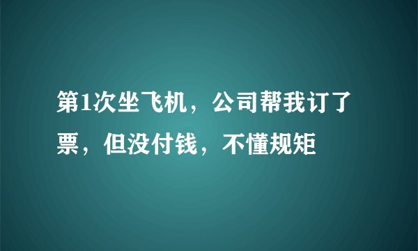 第1次坐飞机，公司帮我订了票，但没付钱，不懂规矩