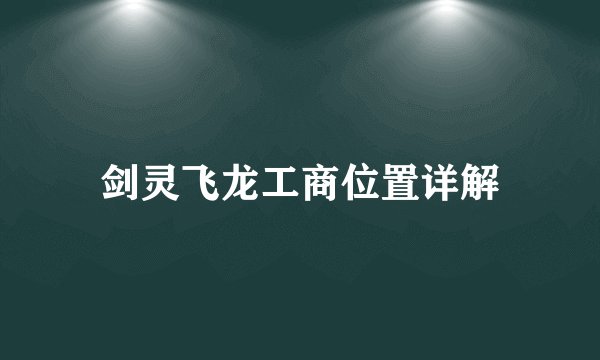 剑灵飞龙工商位置详解