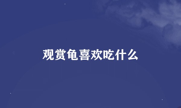 观赏龟喜欢吃什么