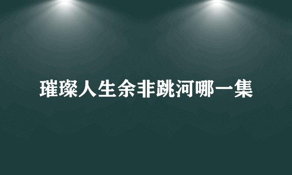 璀璨人生余非跳河哪一集