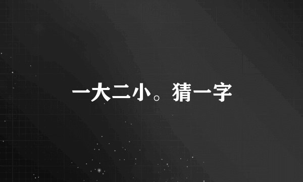 一大二小。猜一字