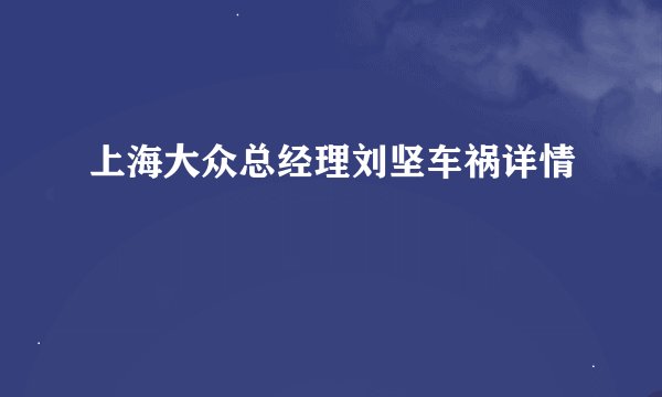 上海大众总经理刘坚车祸详情