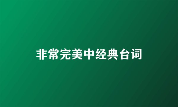 非常完美中经典台词