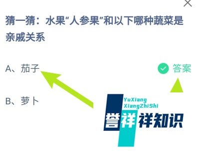 蚂蚁庄园答案“人参果