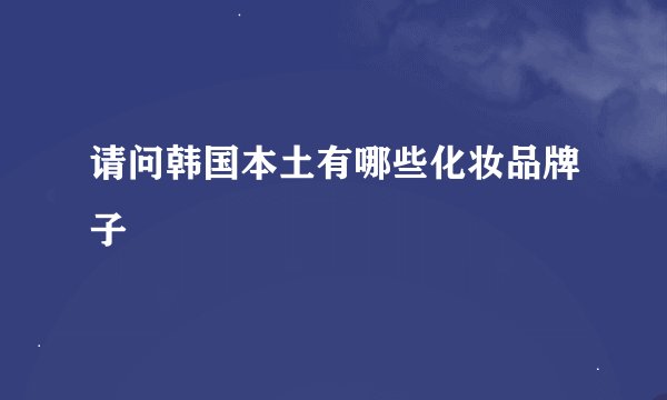 请问韩国本土有哪些化妆品牌子