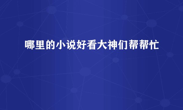 哪里的小说好看大神们帮帮忙