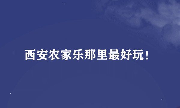 西安农家乐那里最好玩！