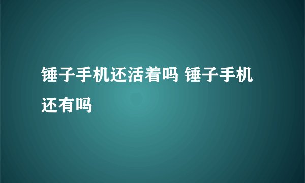 锤子手机还活着吗 锤子手机还有吗