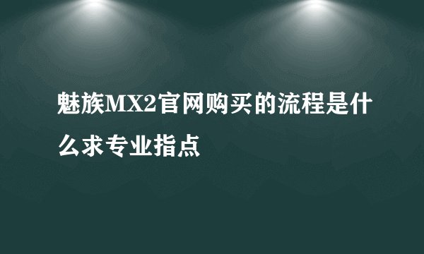 魅族MX2官网购买的流程是什么求专业指点