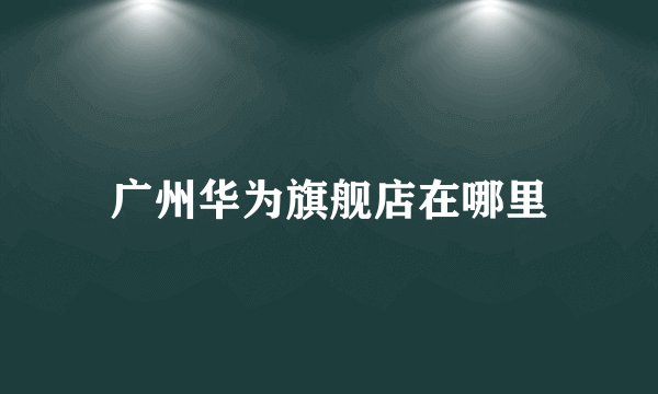 广州华为旗舰店在哪里