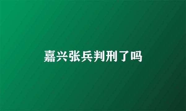 嘉兴张兵判刑了吗