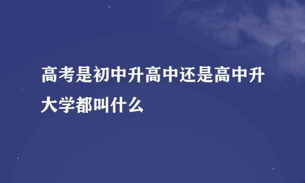 高考是初中升高中还是高中升大学都叫什么