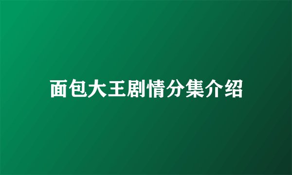 面包大王剧情分集介绍