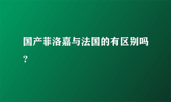 国产菲洛嘉与法国的有区别吗？