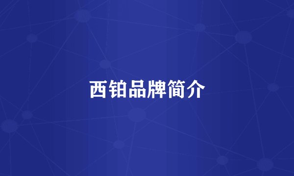 西铂品牌简介