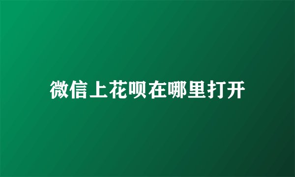 微信上花呗在哪里打开