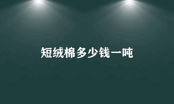 短绒棉多少钱一吨