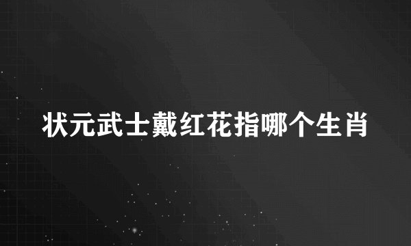 状元武士戴红花指哪个生肖