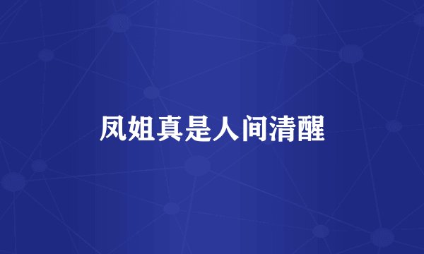 凤姐真是人间清醒