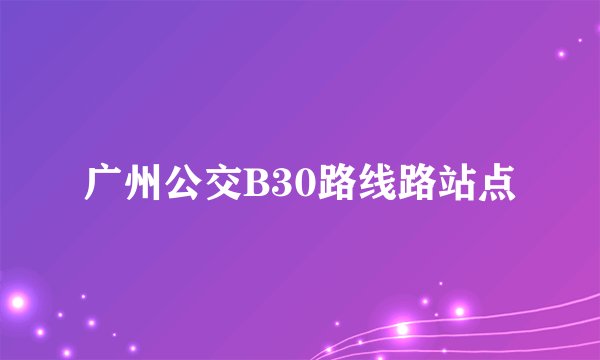 广州公交B30路线路站点