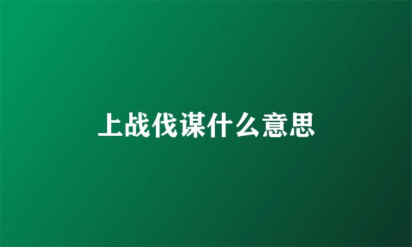 上战伐谋什么意思