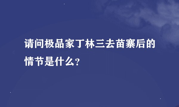 请问极品家丁林三去苗寨后的情节是什么？