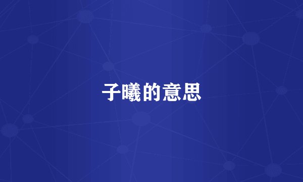 子曦的意思