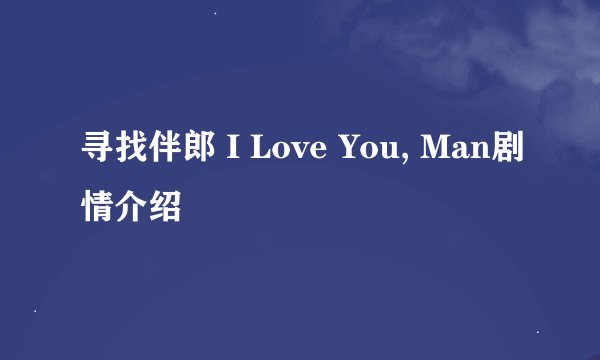 寻找伴郎 I Love You, Man剧情介绍