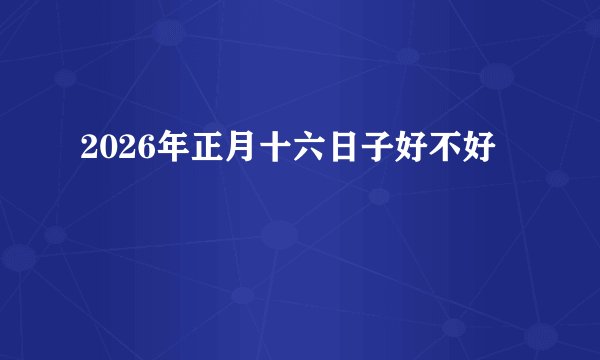 2026年正月十六日子好不好