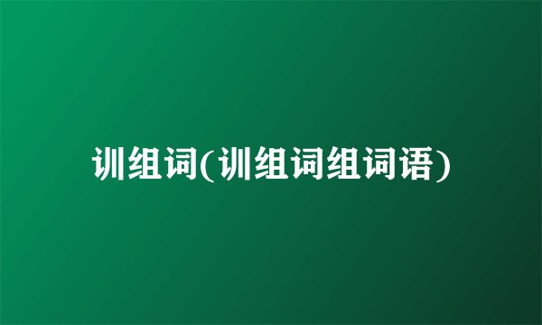 训组词(训组词组词语)