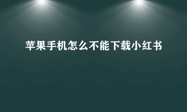 苹果手机怎么不能下载小红书