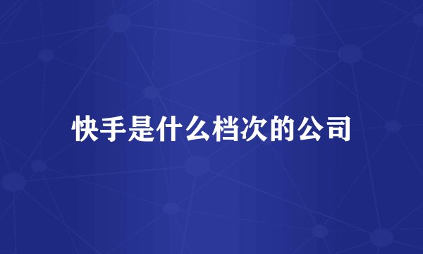 快手是什么档次的公司