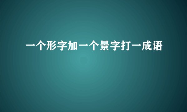 一个形字加一个景字打一成语