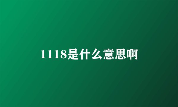 1118是什么意思啊