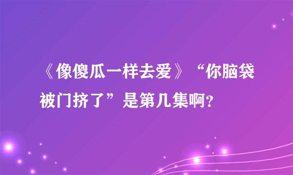 《像傻瓜一样去爱》“你脑袋被门挤了”是第几集啊？