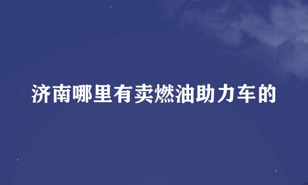 济南哪里有卖燃油助力车的
