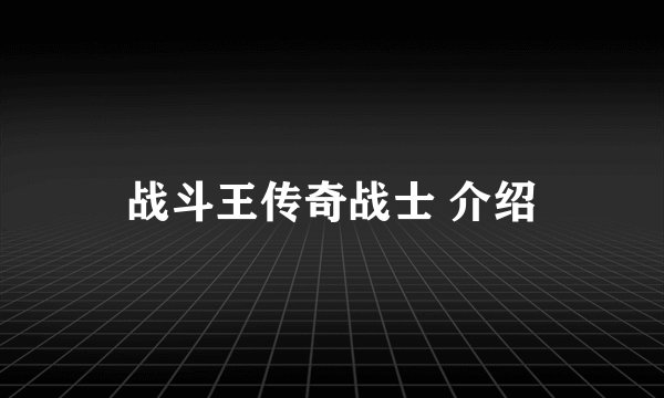 战斗王传奇战士 介绍