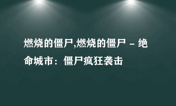燃烧的僵尸,燃烧的僵尸 - 绝命城市:僵尸疯狂袭击