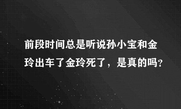 前段时间总是听说孙小宝和金玲出车了金玲死了,是真的吗?