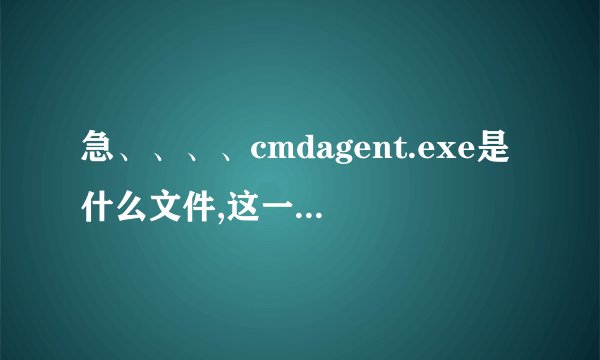 急、、、、cmdagent.exe是什么文件,这一个占了我325mb内存。_...