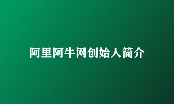 阿里阿牛网创始人简介