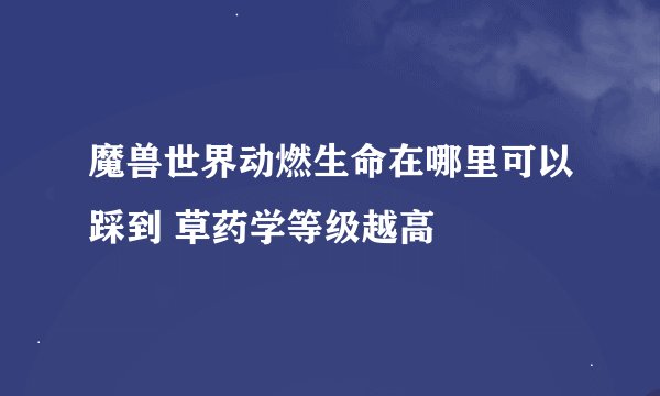 魔兽世界动燃生命在哪里可以踩到 草药学等级越高