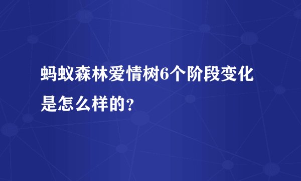 蚂蚁森林爱情树6个阶段变化是怎么样的？