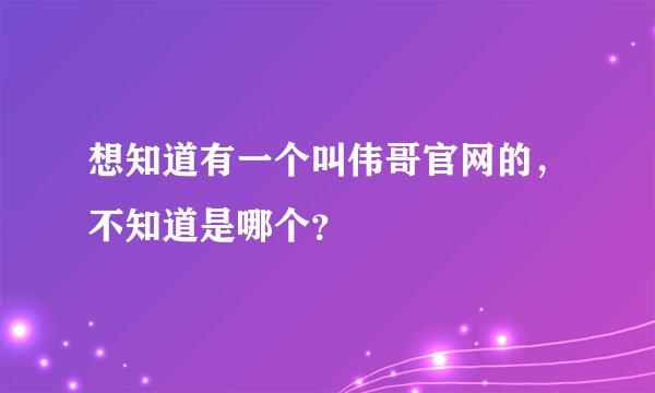 想知道有一个叫伟哥官网的，不知道是哪个？