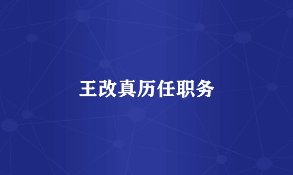 王改真历任职务