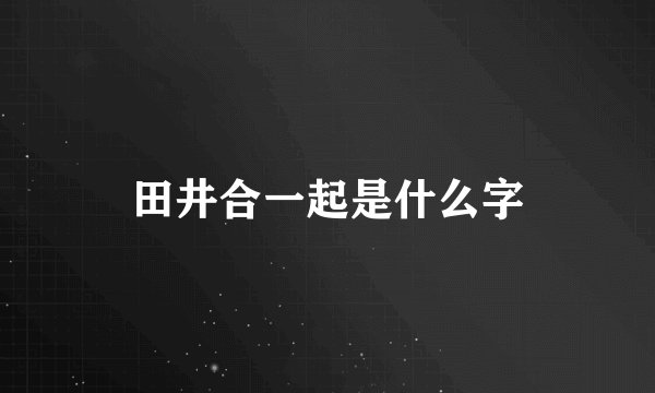 田井合一起是什么字