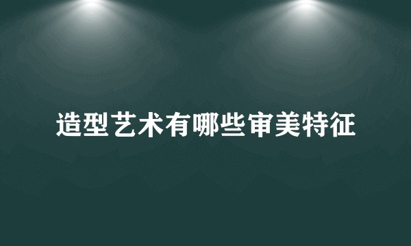 造型艺术有哪些审美特征