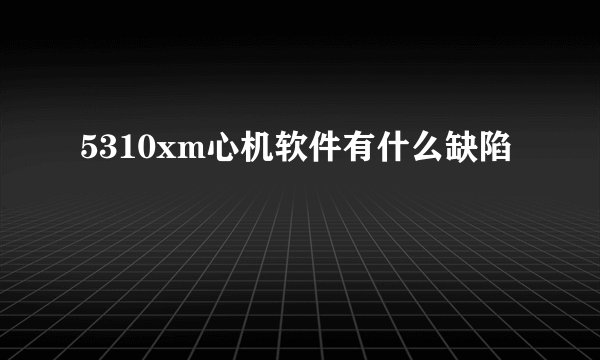 5310xm心机软件有什么缺陷