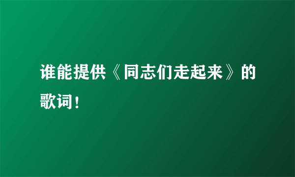 谁能提供《同志们走起来》的歌词！